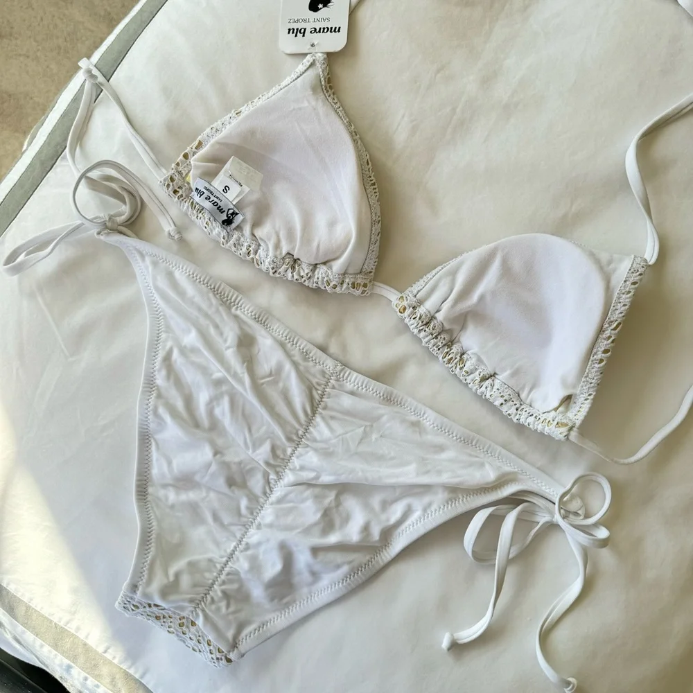 Mare Blu Saint Tropez White & Gold Bikini - Picture 5 of 6